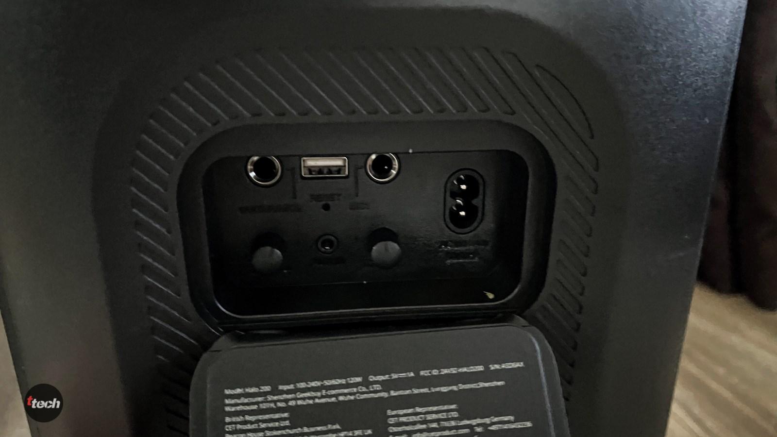 Входы в колонку - вид сзади